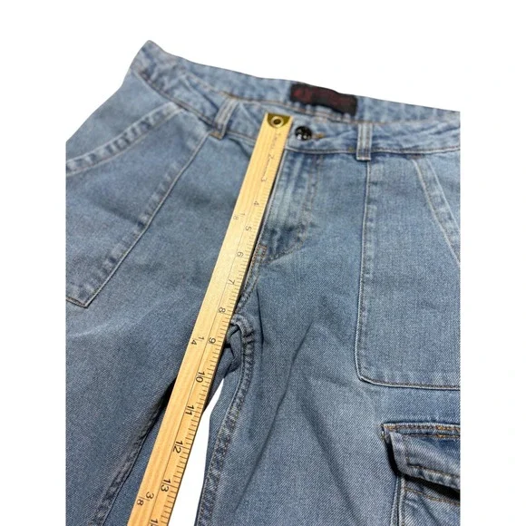 Love For Humanity Jeans Womens Denim Light Wash Wide Leg Cargo Pants - Picture 9 of 9